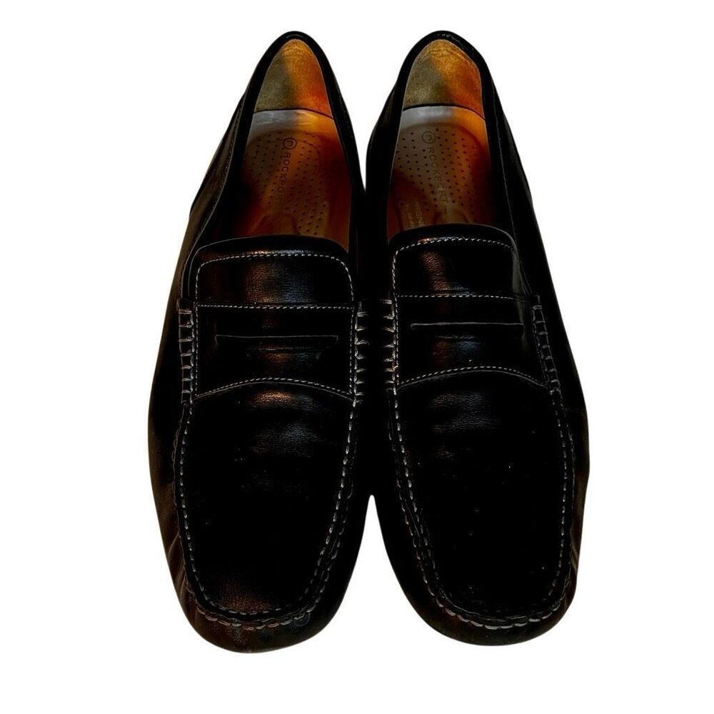 Rockport By Adidas Black Classic Leather Driving Loafers Size 12